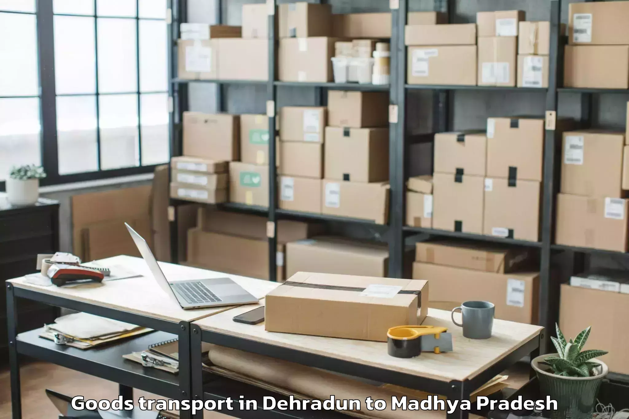 Book Your Dehradun to Raghogarh Vijaypur Goods Transport Today